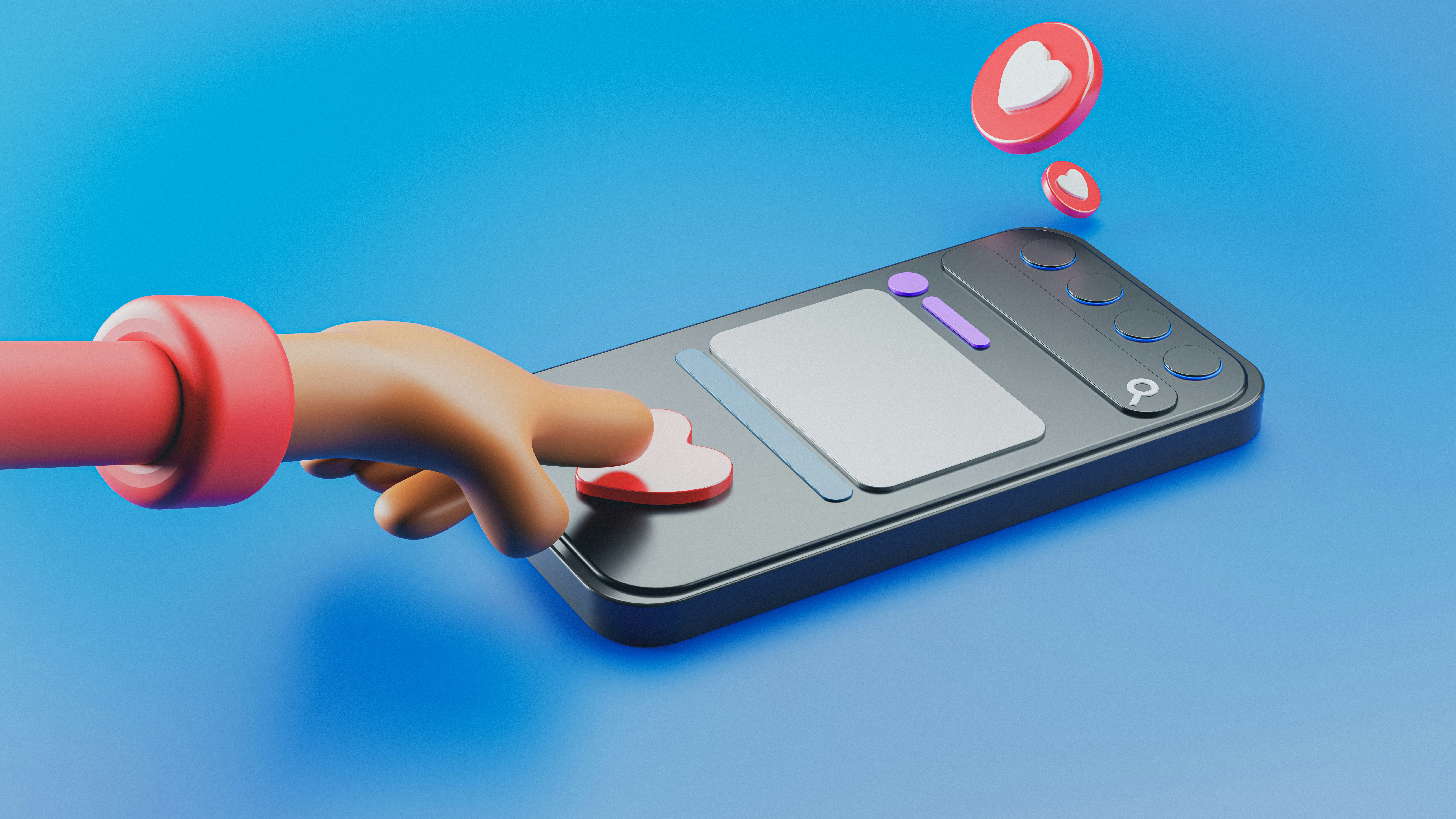A phone with a heart sign
