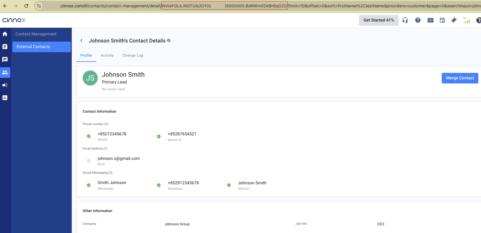 Johnson Smith Contact ID