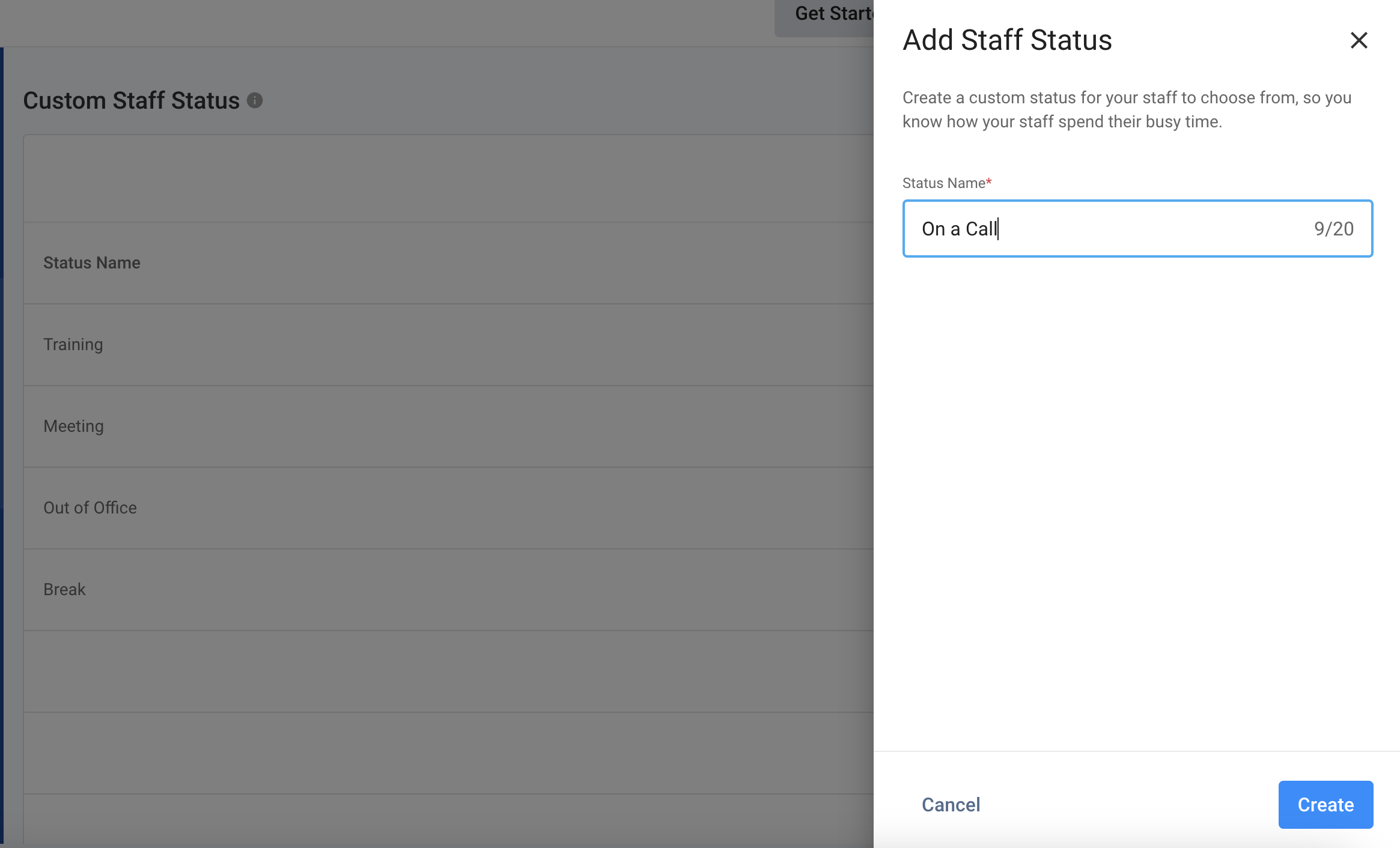 Add Custom Staff Status