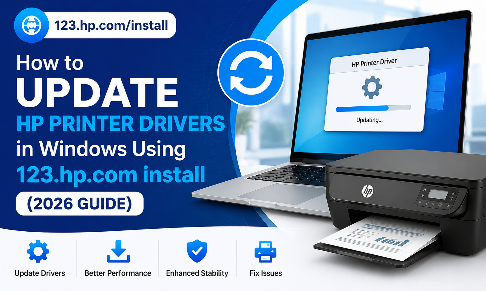 How to Update HP Printer Drivers in Windows Using 123.hp.com install (2026 Guide)