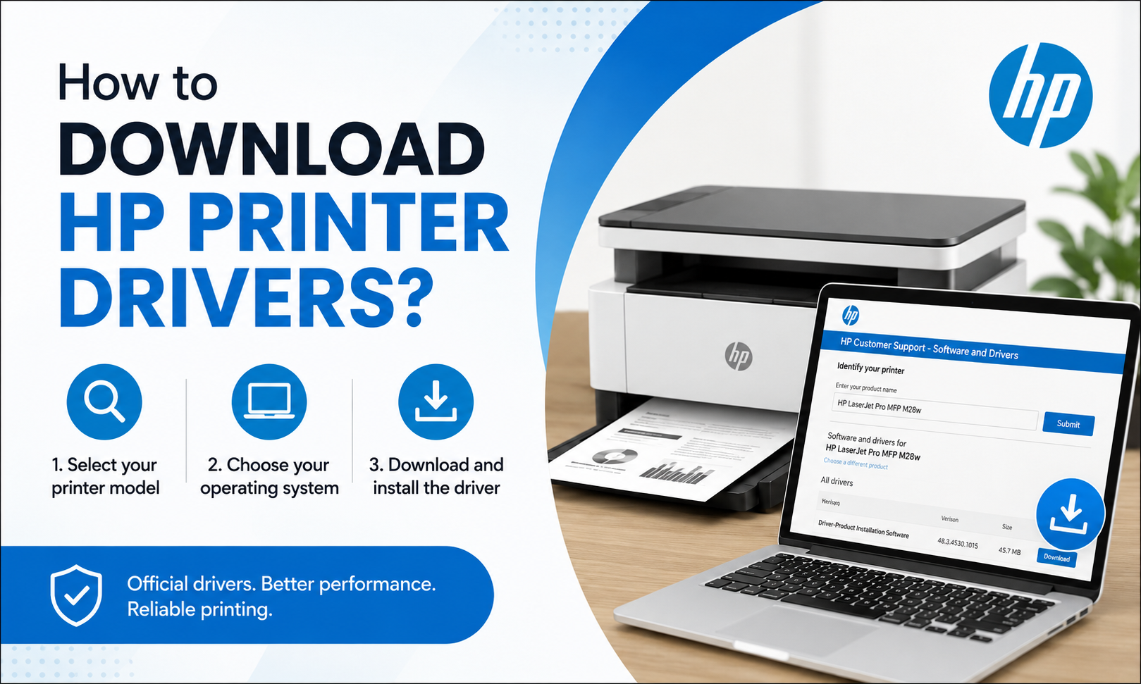 How do I download HP printer drivers?