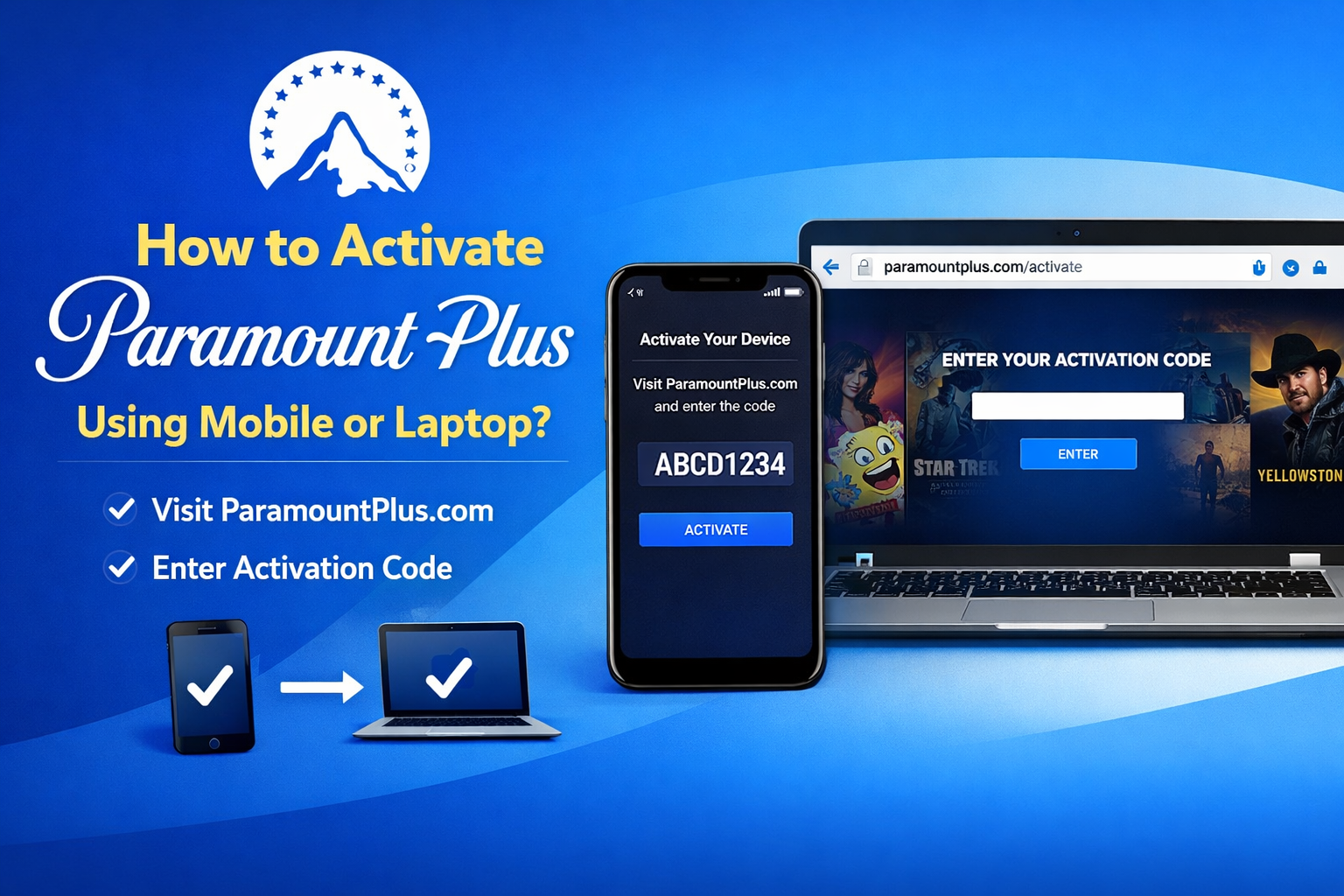 How to Activate Paramount Plus Using Mobile or Laptop?