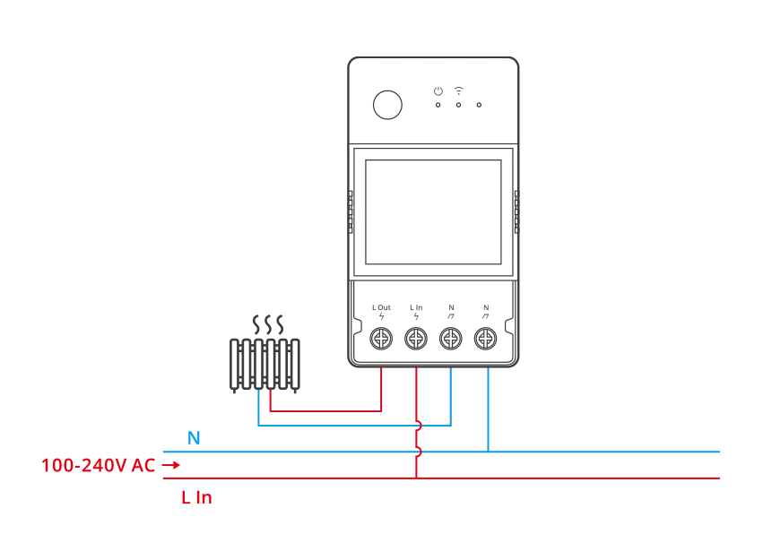 Подключение клемм Sonoff POW Elite