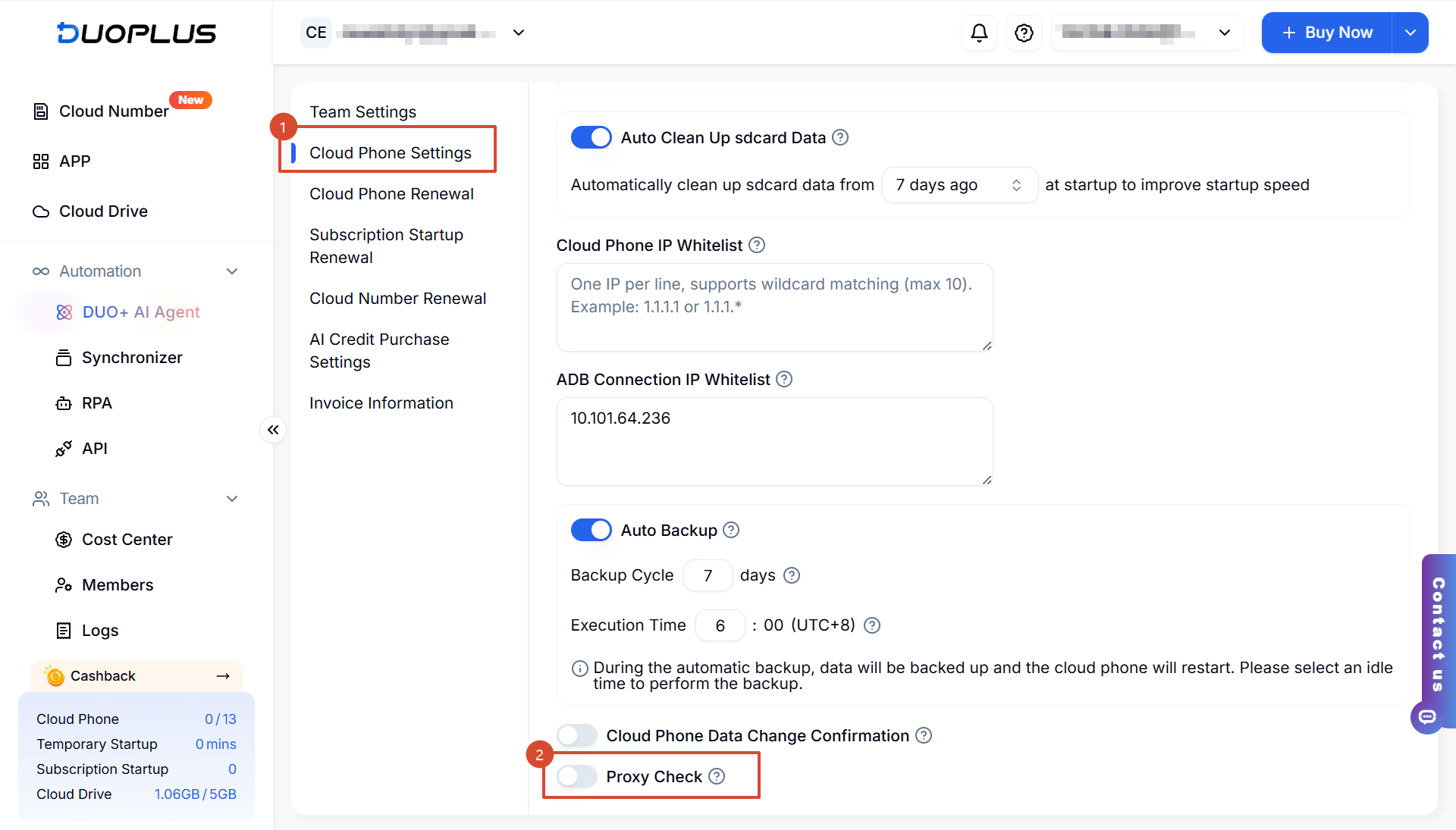 Công tắc kiểm tra proxy