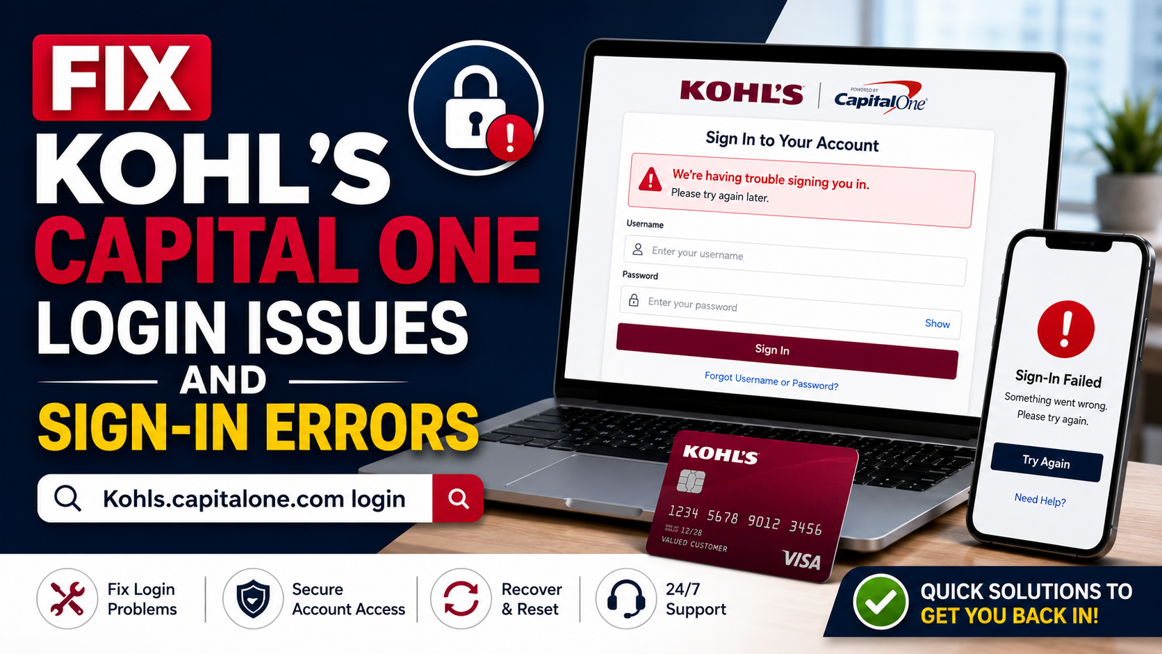 Fix Kohl’s Capital One Login Issues and Sign-In Errors