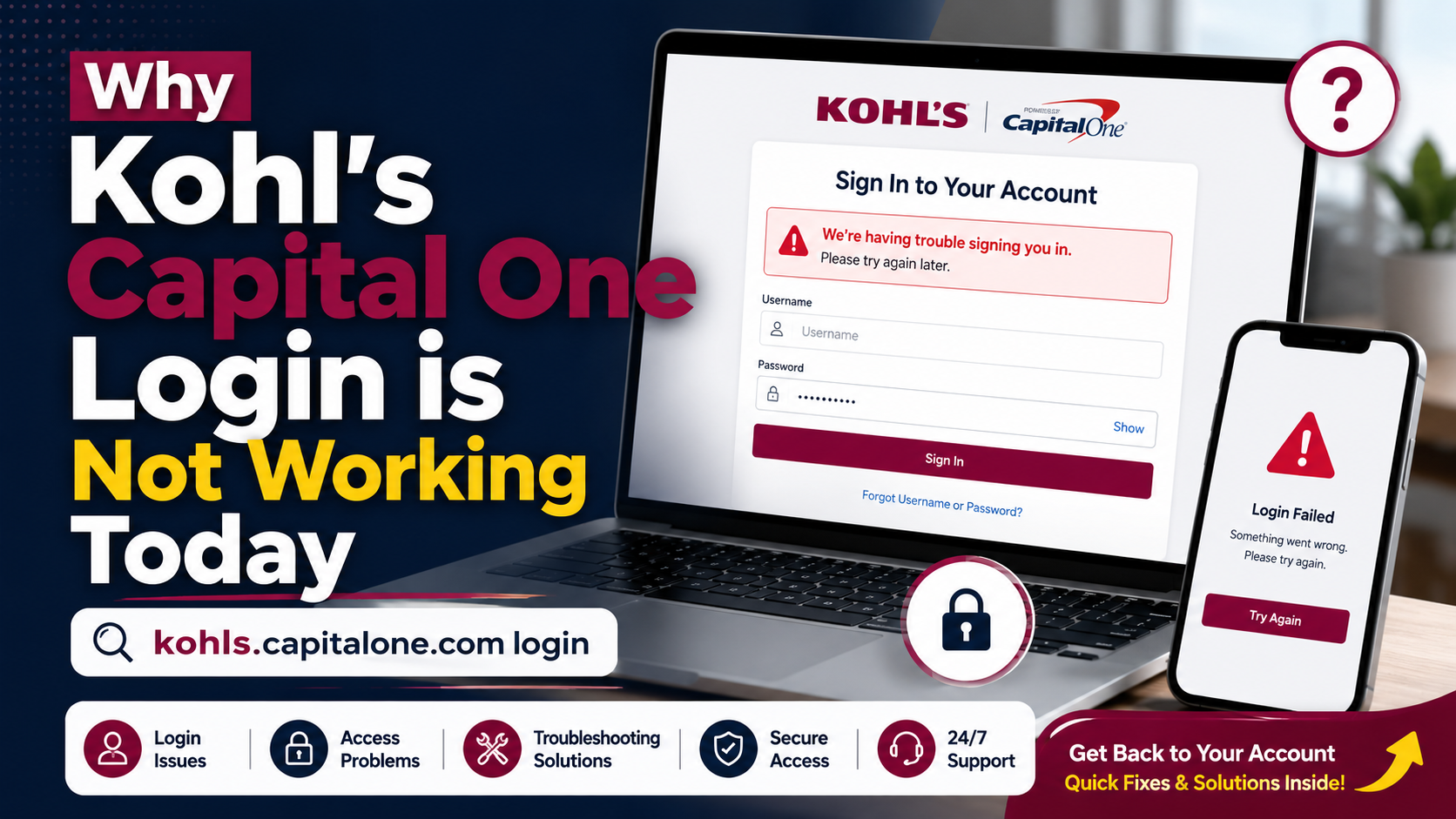 Why Kohl’s Capital One Login is Not Working Today