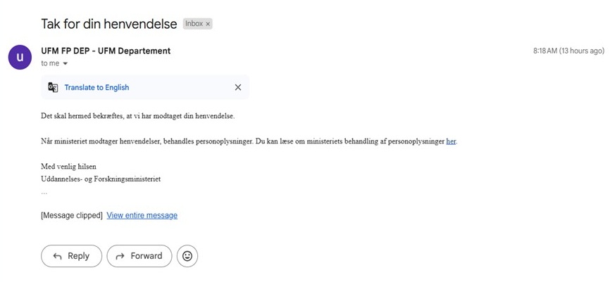 From Ministry of Higher Education and Science From Ministry of Higher Education and Science