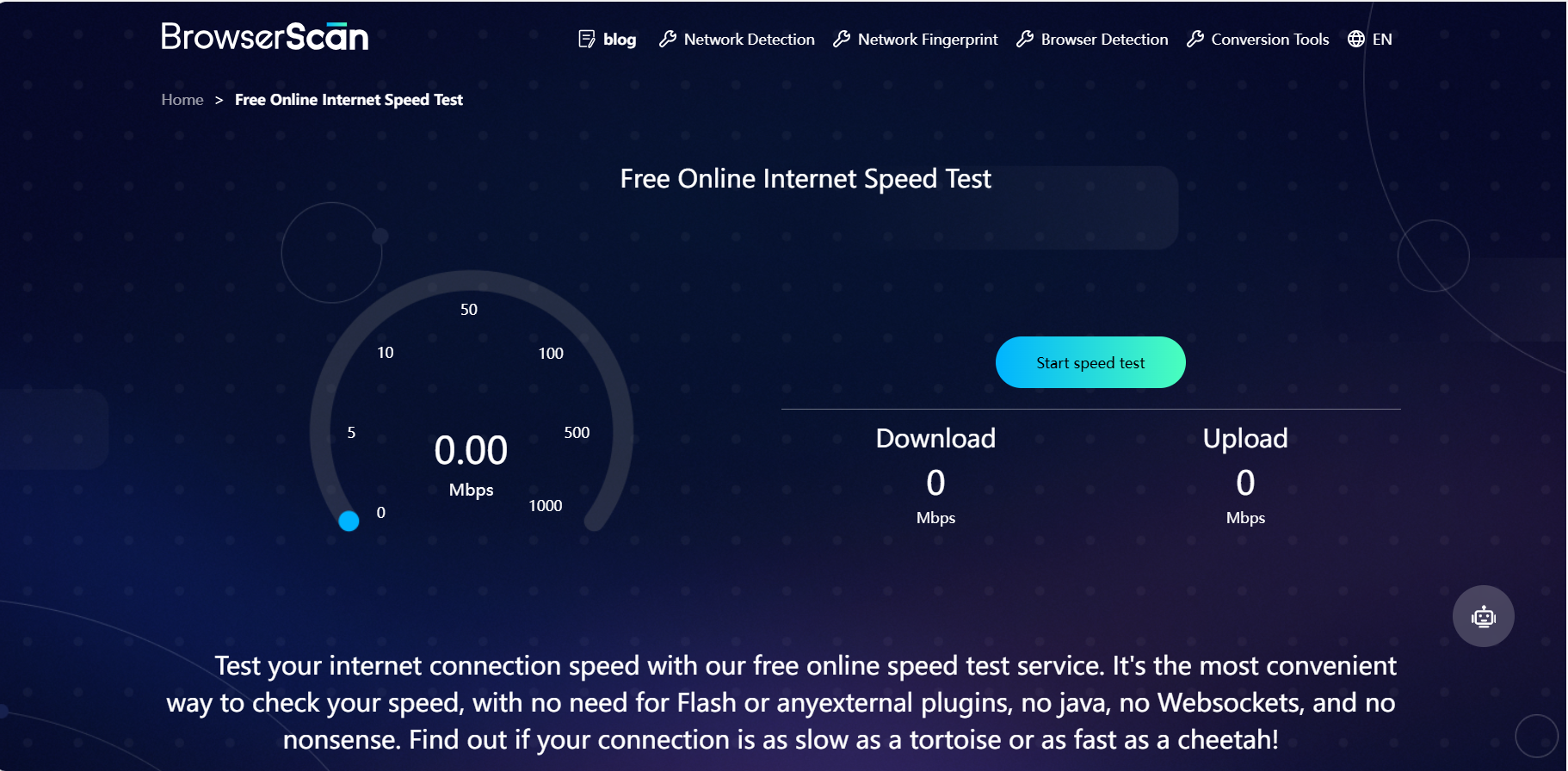 BrowserScan Internet Speed Test