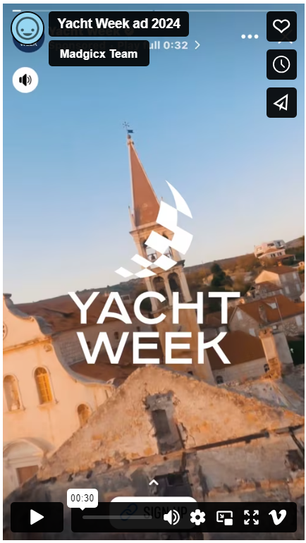 Yacht Week's facebook stories ad