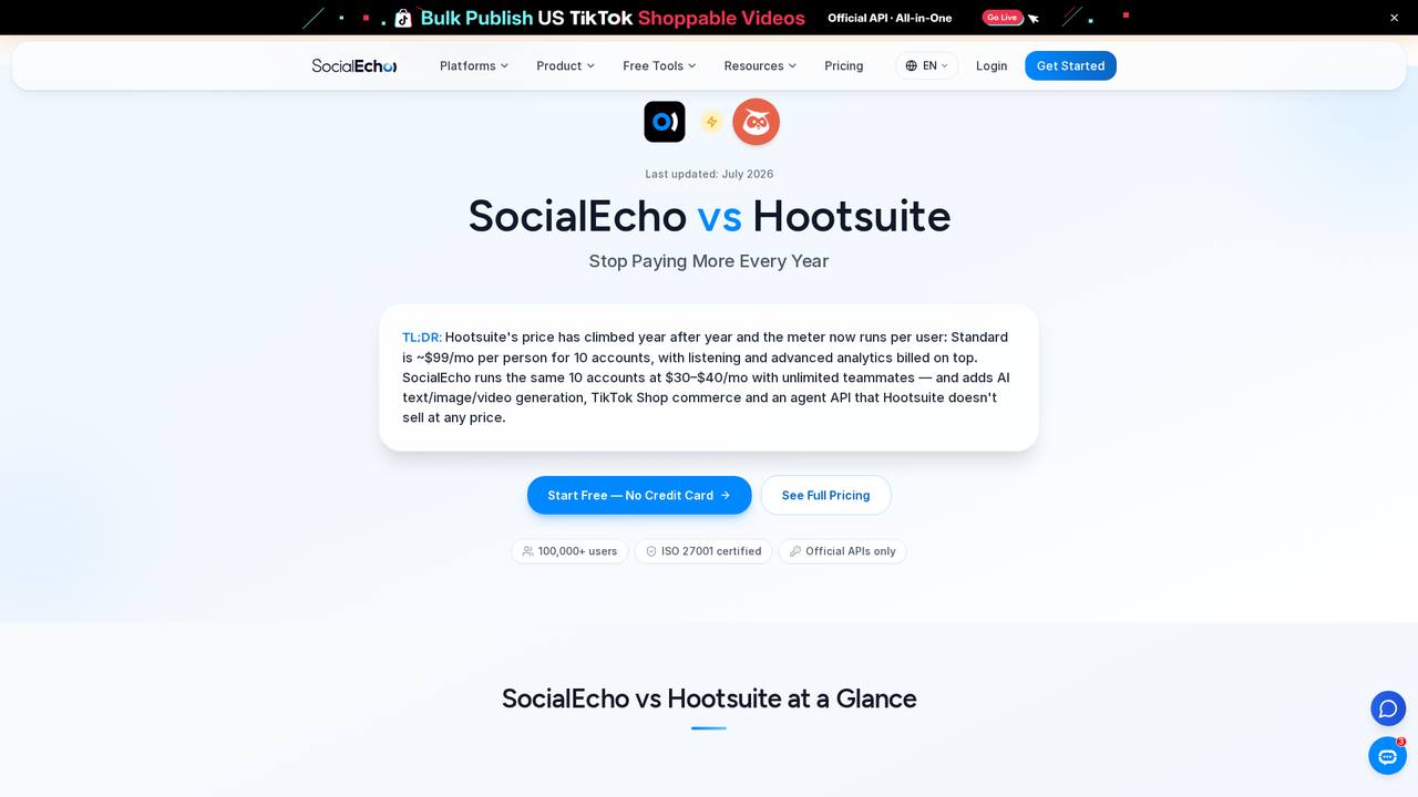 SocialEcho vs Hootsuite 对比