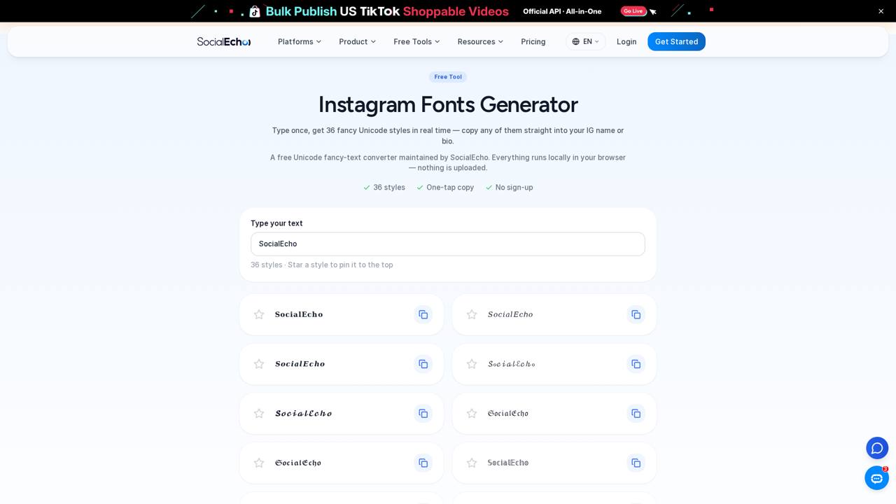 Instagram 花体字生成器：给 bio 加风格化文字