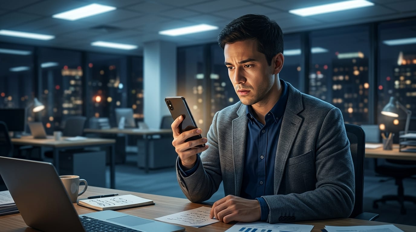 品牌运营人深夜盯着手机查竞品，表情凝重