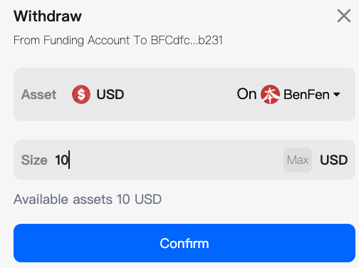 How to Withdraw Funds on BenPay DEX