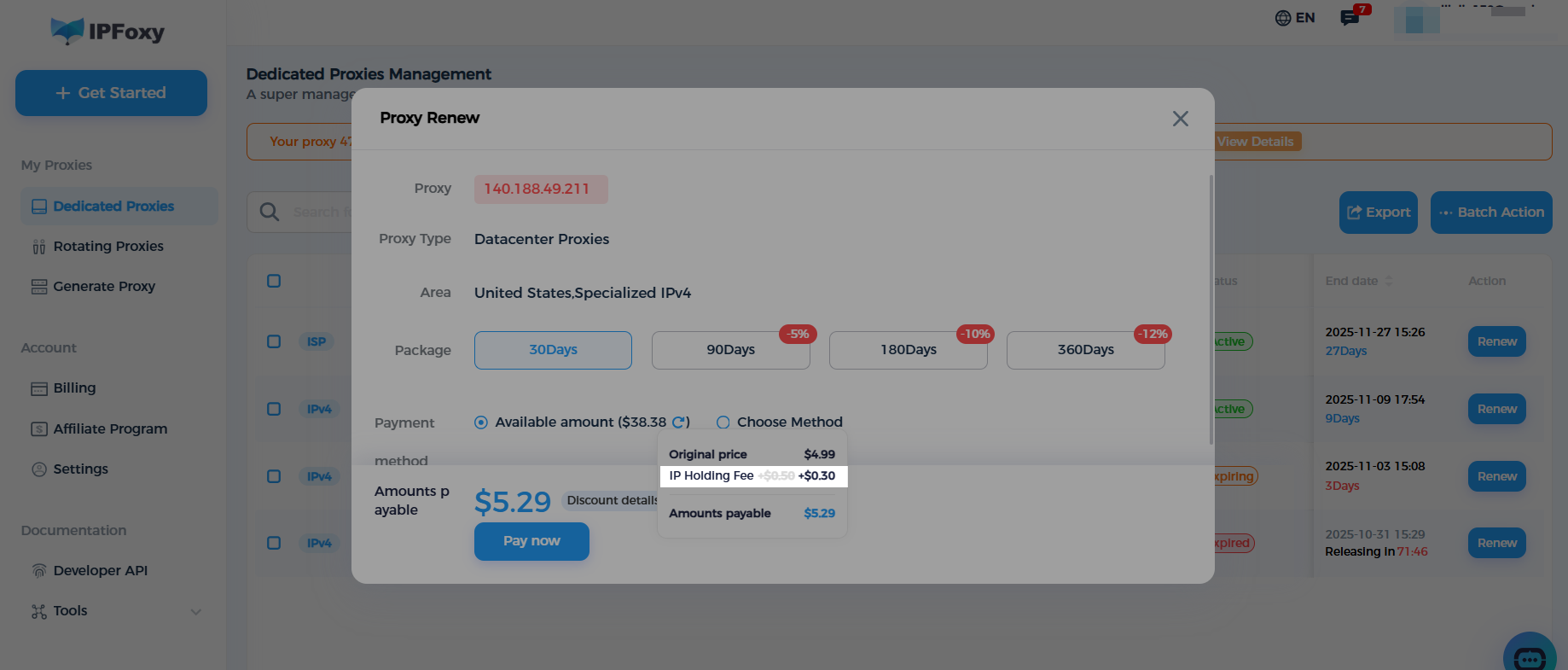 How to Renew IP?-IPFoxy Help Center: Proxy Setup Guides