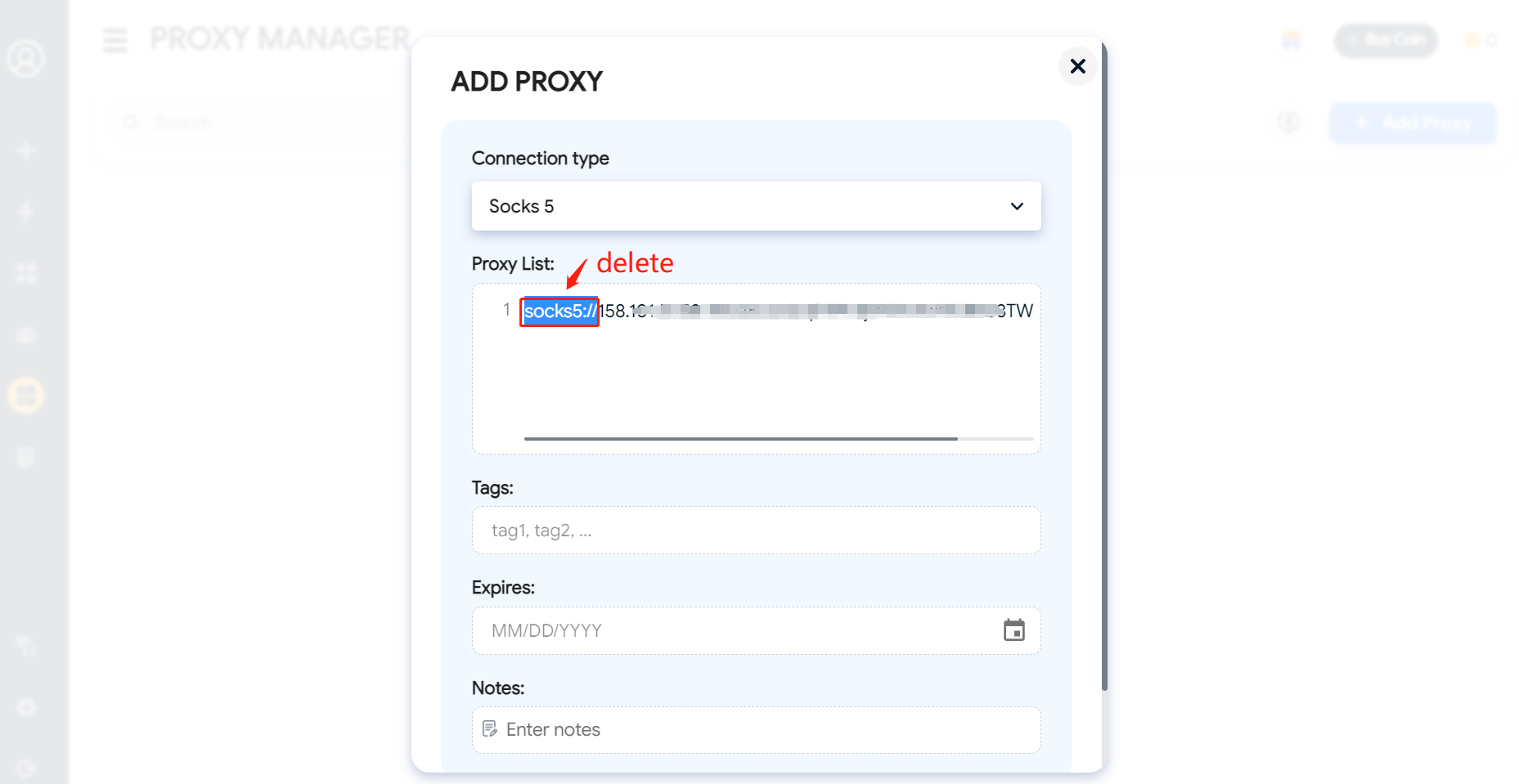 How to setup proxy in Hidemyacc？-IPFoxy