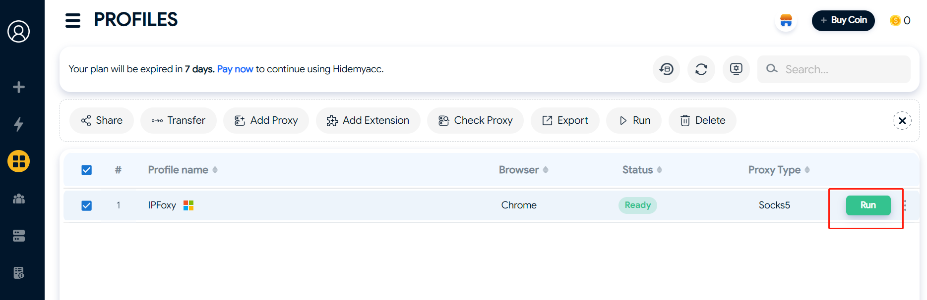 How to setup proxy in Hidemyacc？-IPFoxy
