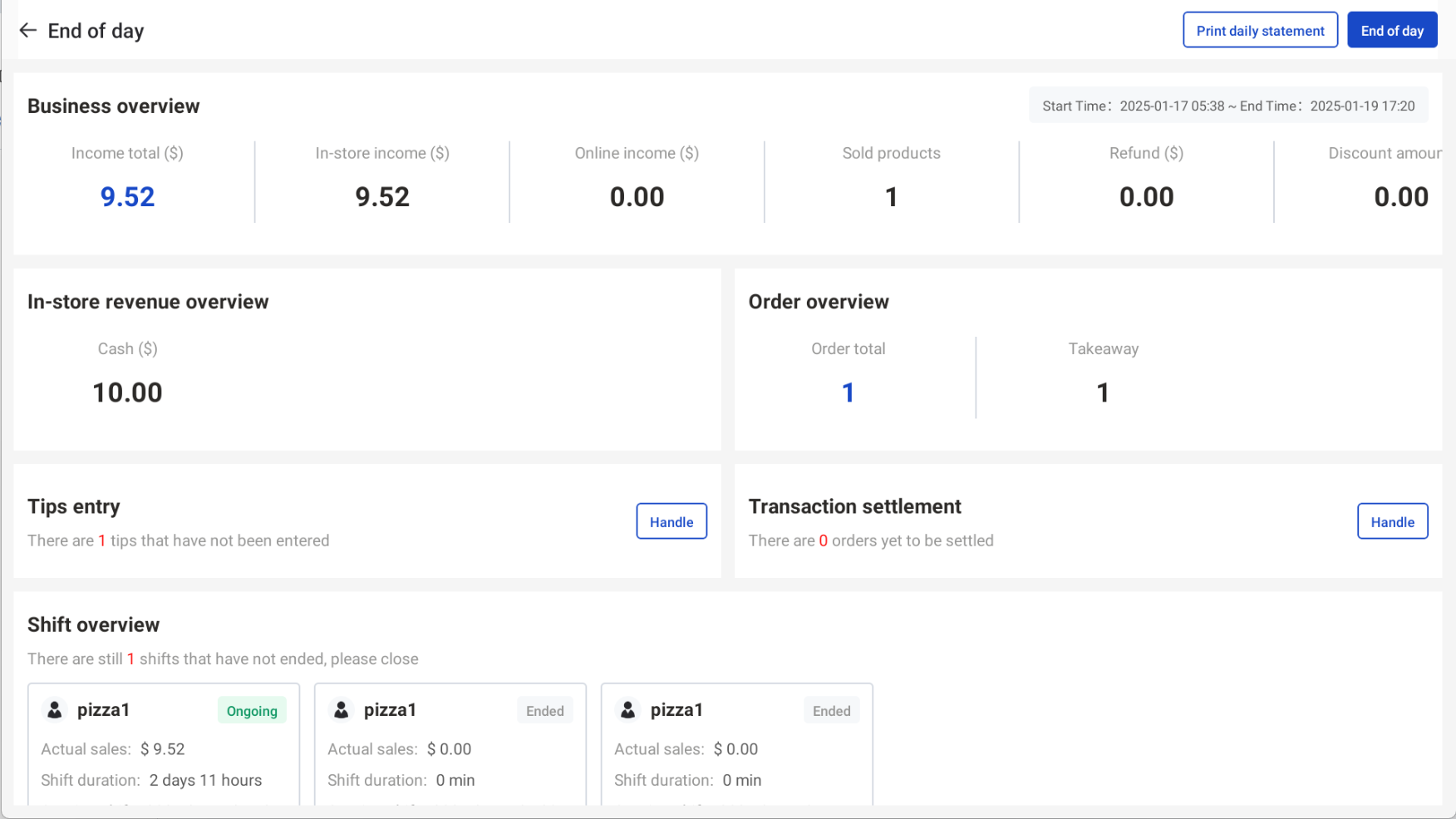 Help Shift Console Shift setting-OrderPin All-in-One Restaurant POS -- Help Center