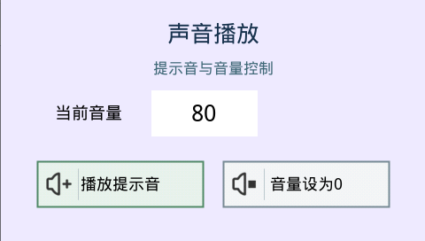 模拟器中音量为 80 的页面