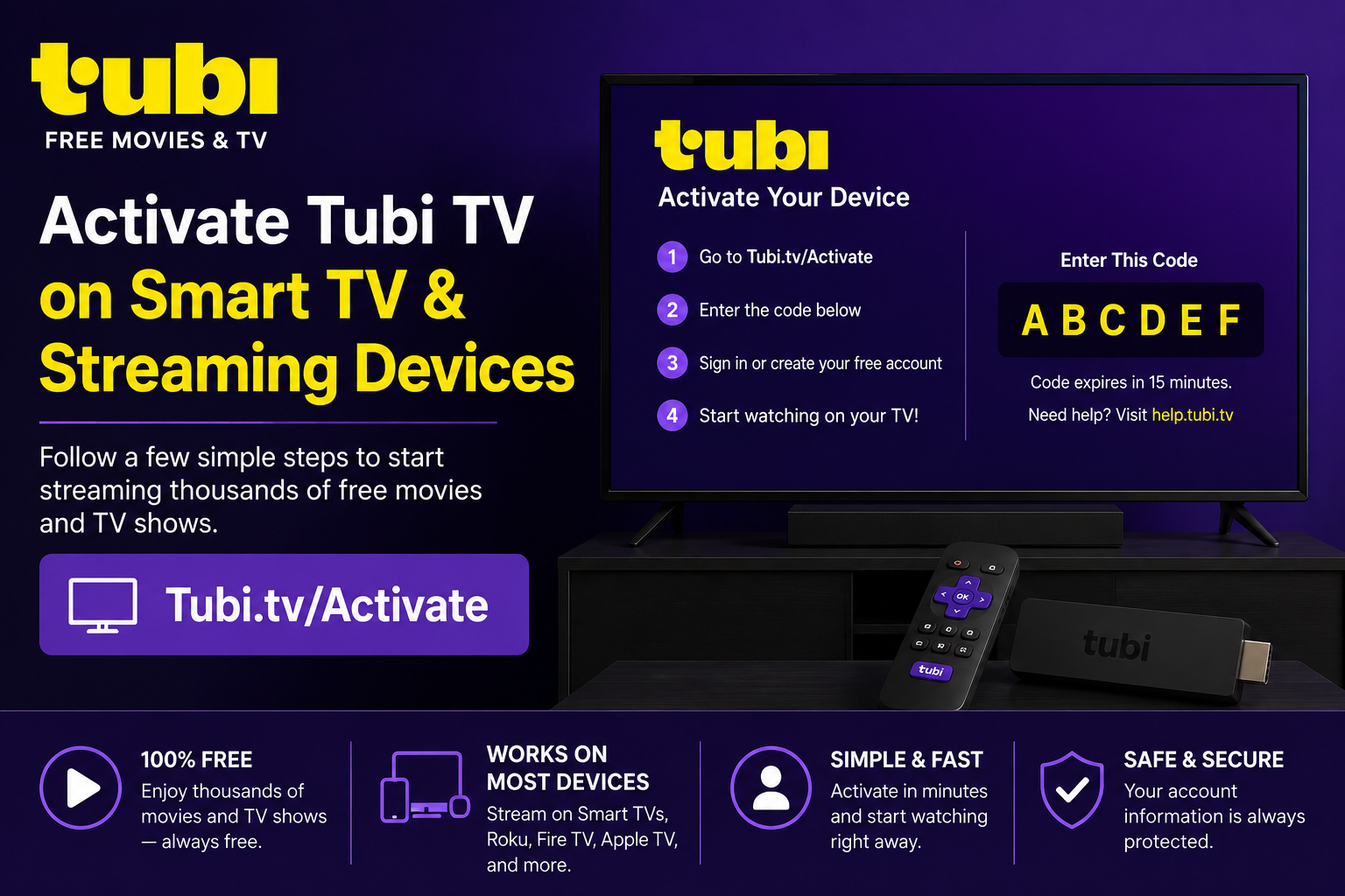 Tubi.tv/Activate – Activate Tubi TV on Smart TV & Streaming Devices