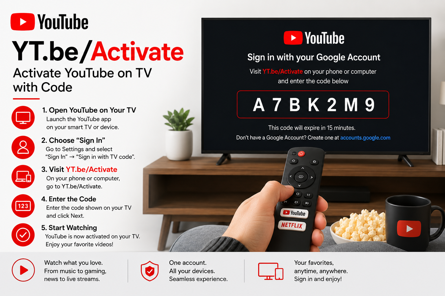 YT.be/Activate – Activate YouTube on TV with Code