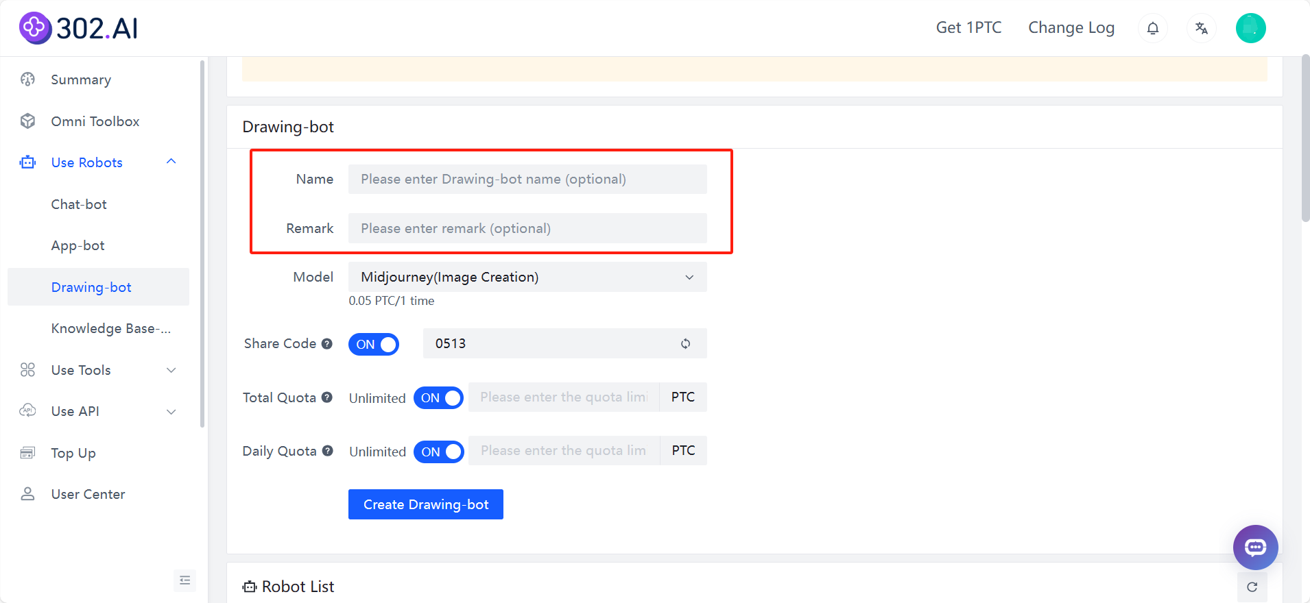 Drawing-bot Settings-302.AI| Help Center