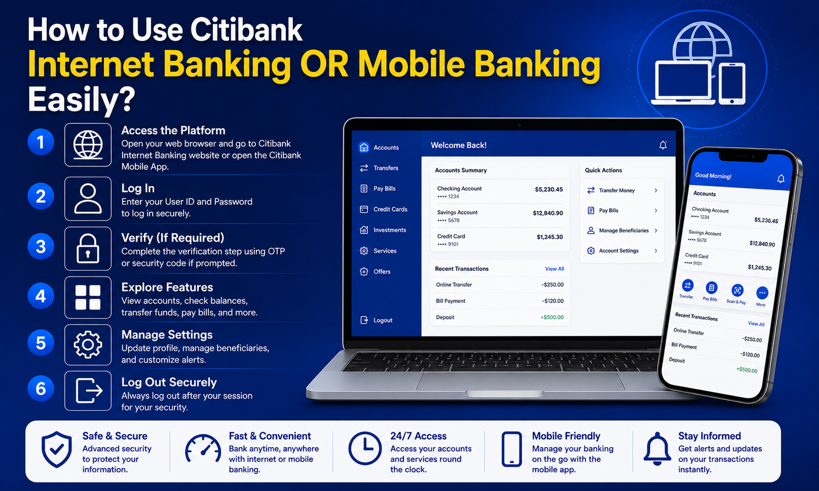 How to Use Citibank Internet Banking OR Mobile Banking Easily?