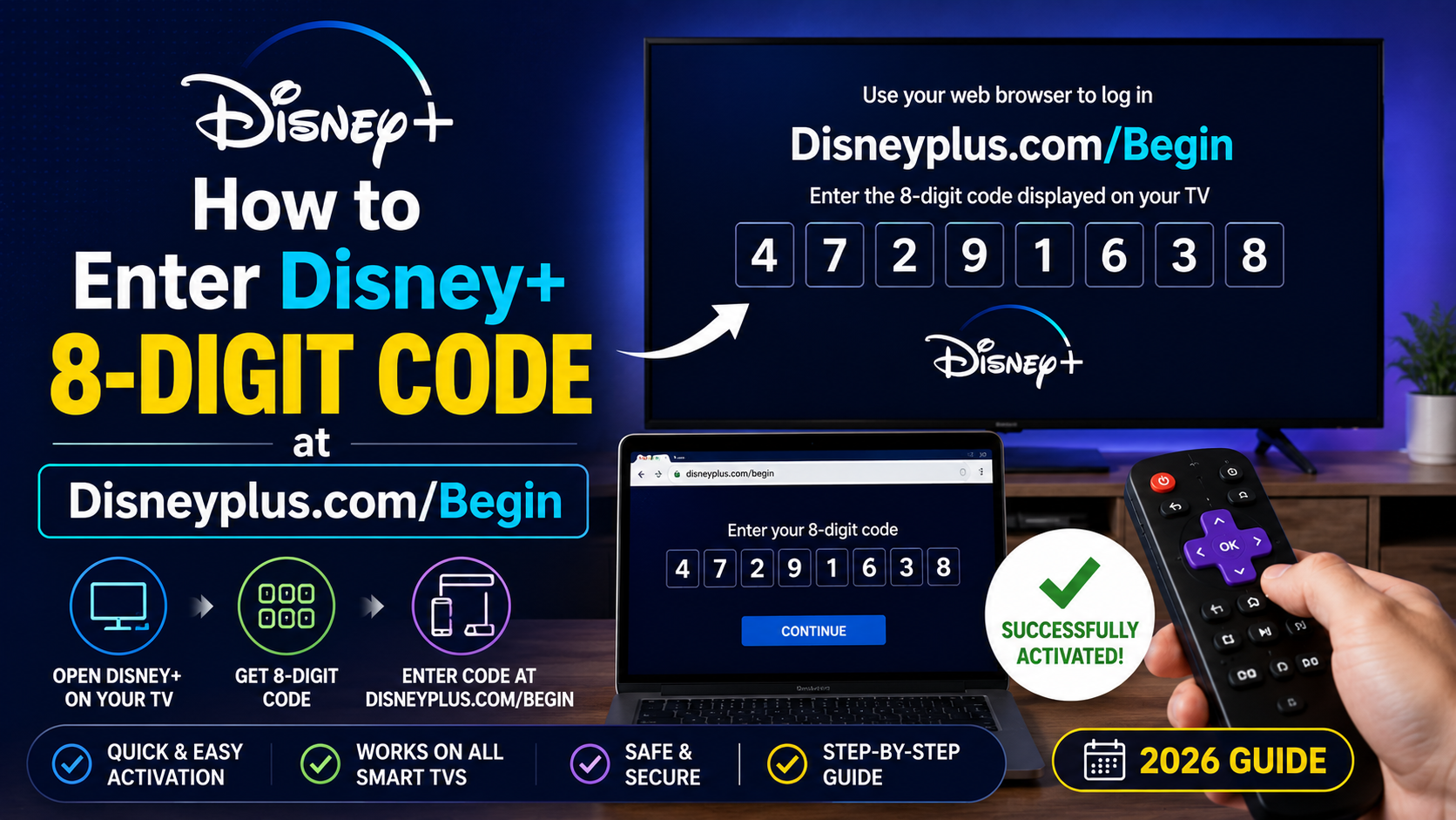 Enter Disney+ 8-Digit Code