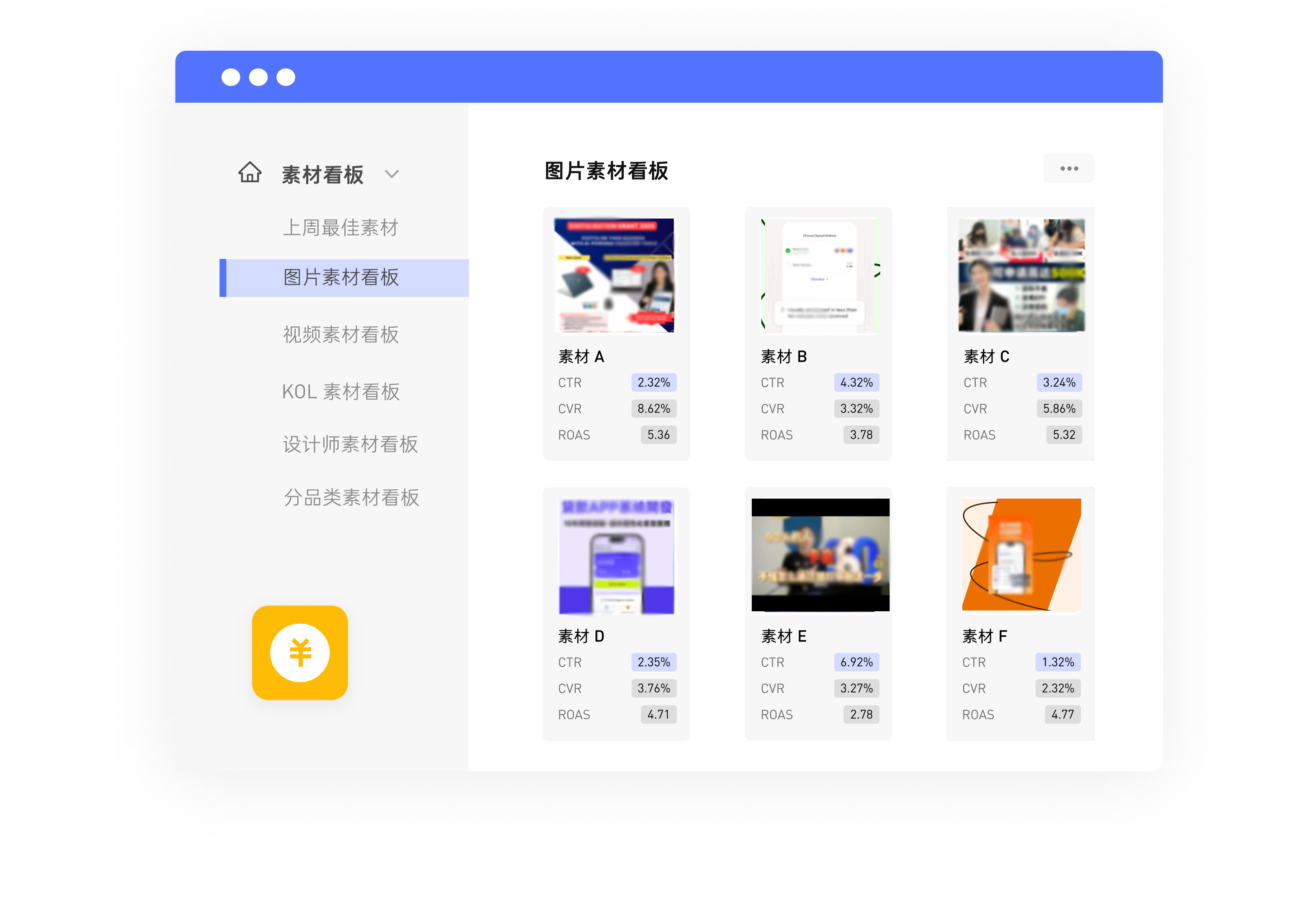 素材报表示意图
