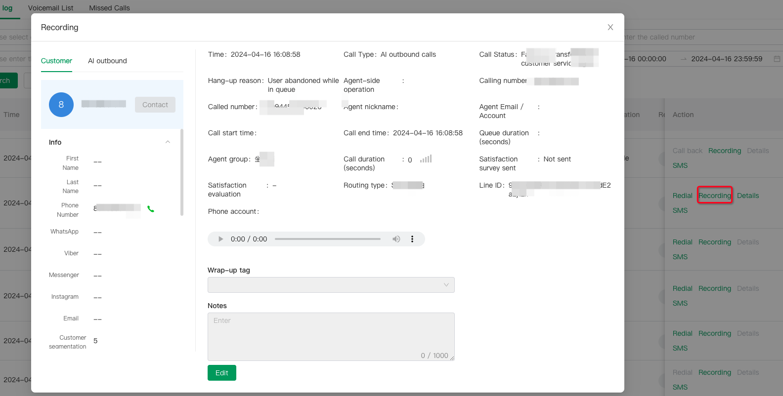 Call Logs-NXLink Help Center