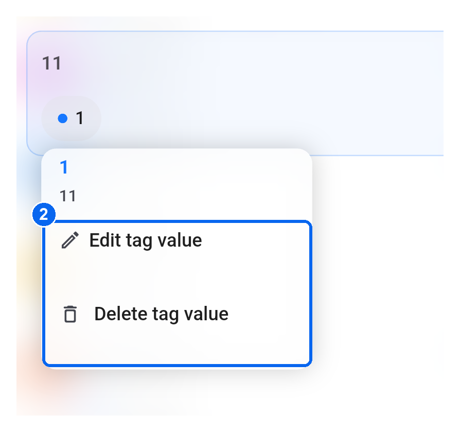 Tag long-press menu