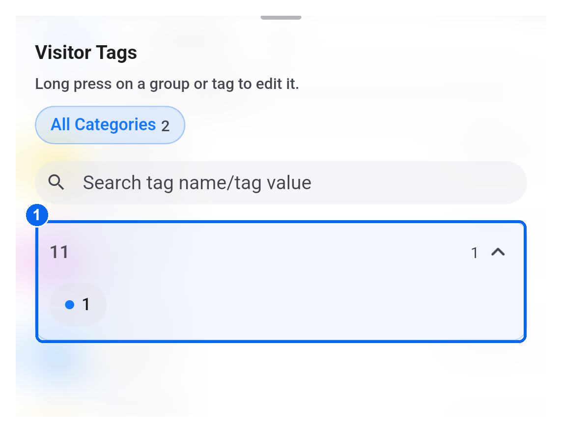 Expanded tag group and tag position