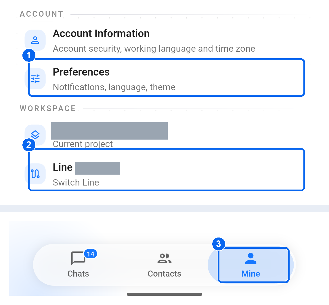Preferences and line entrances on Mine