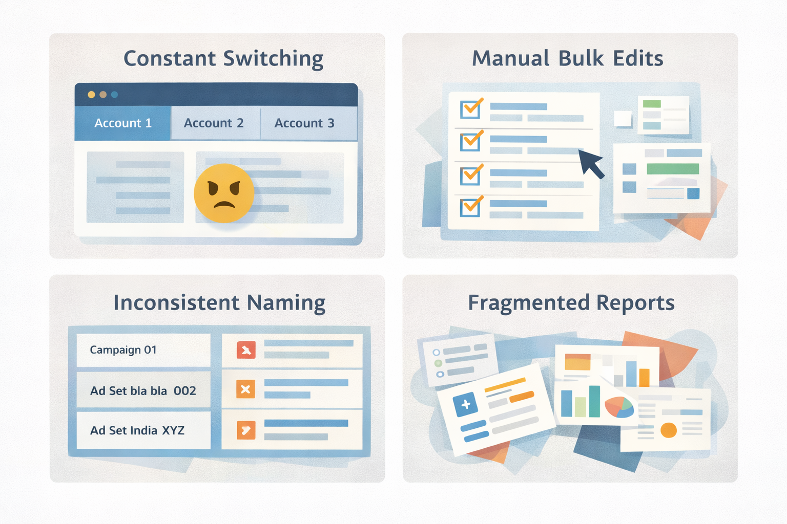 Meta Ads Manager limitations for multi-account teams