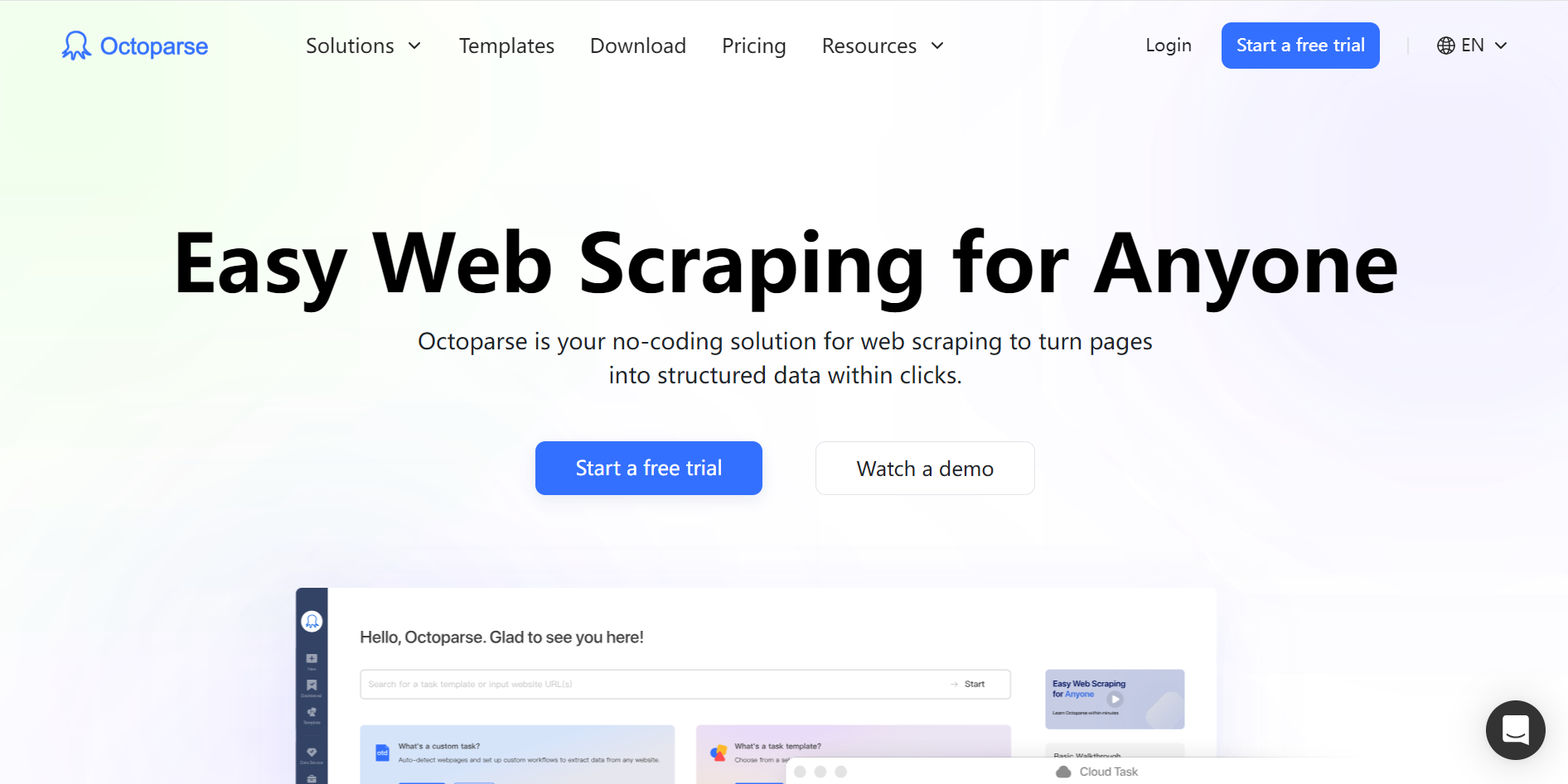 Octoparse官方主页