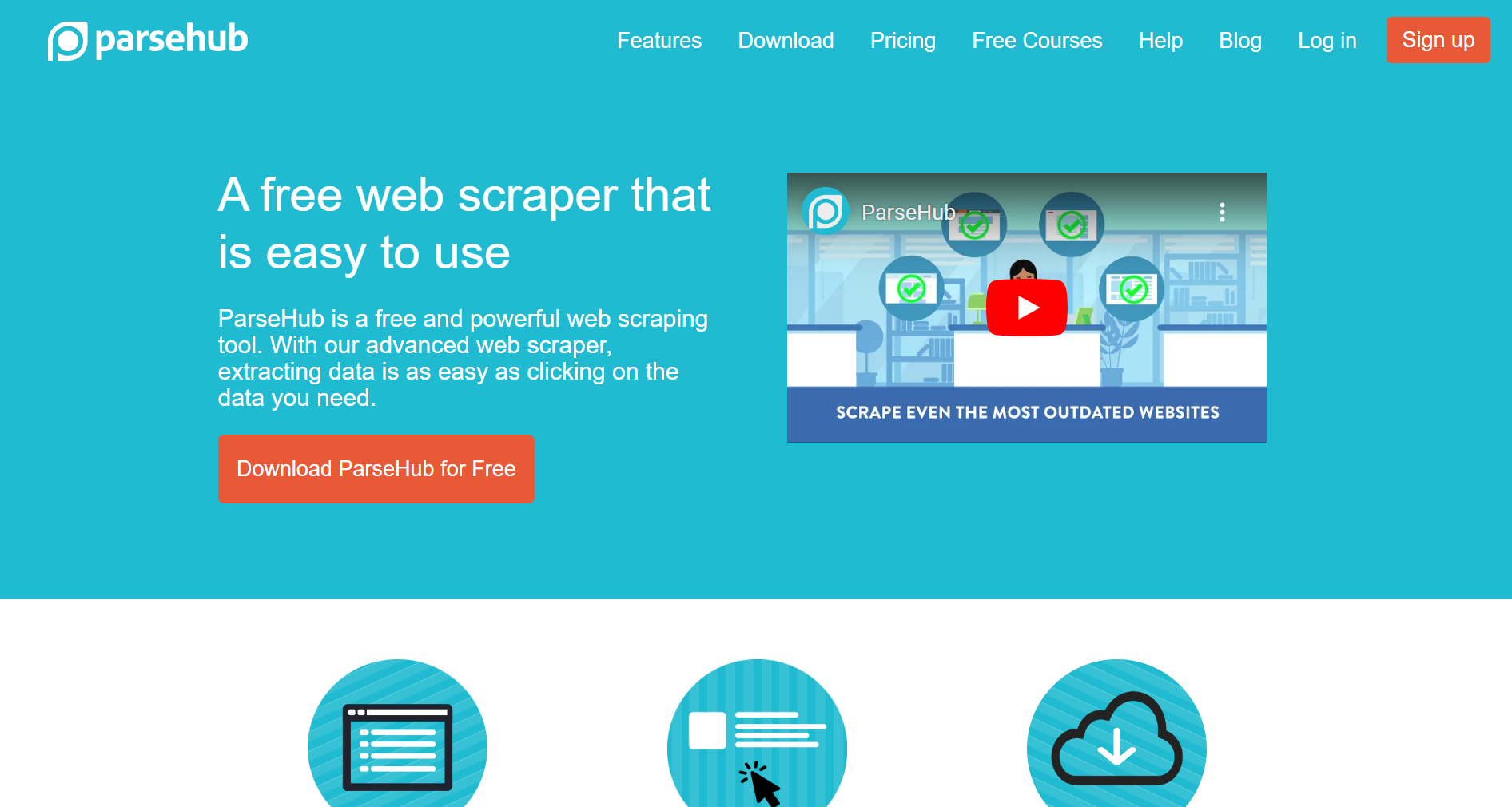 ParseHub官网主页